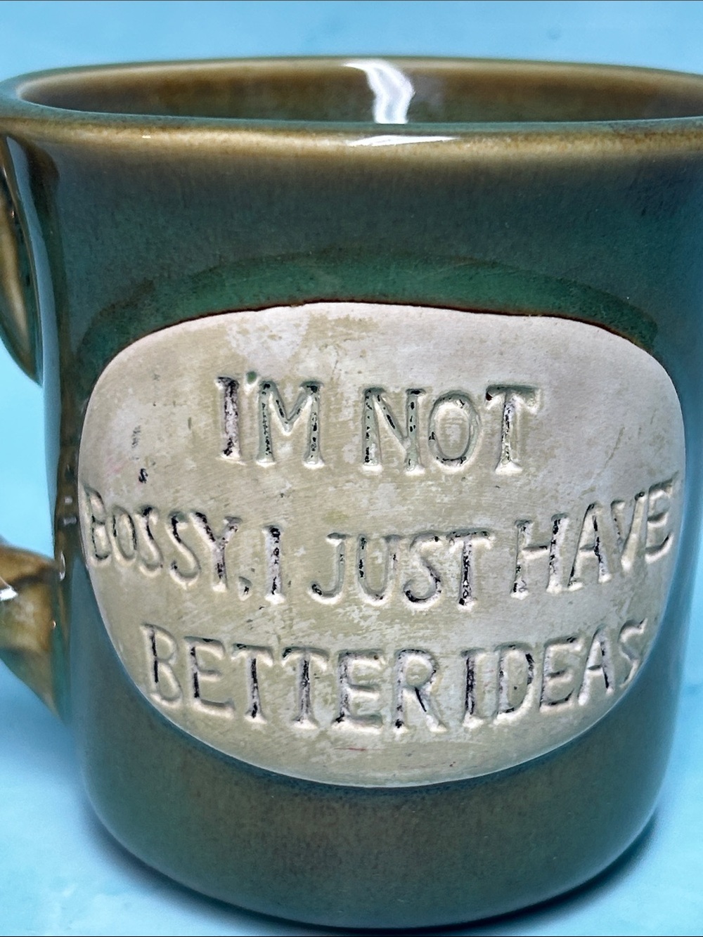 Rustic Green Ceramic Mug - Picture 3 of 5